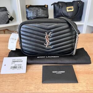 Saint Laurent (YSL) Matelasse Monogram Mini Lou Camera Bag Black/Silver Hardware